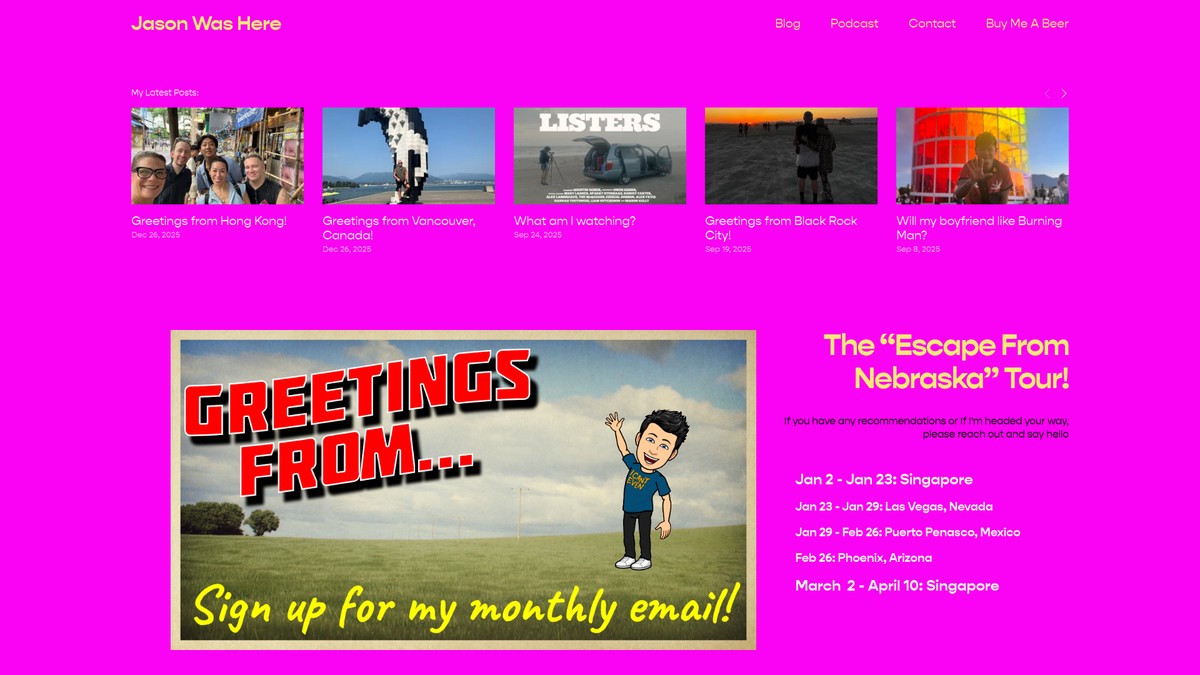 Screenshot of jasonwashere.com