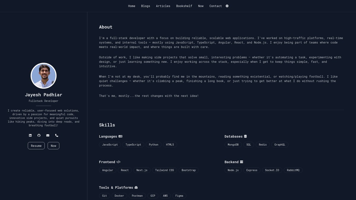 jayeshpadhiar.com screenshot