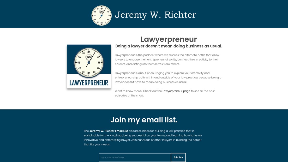 Screenshot of jeremywrichter.com