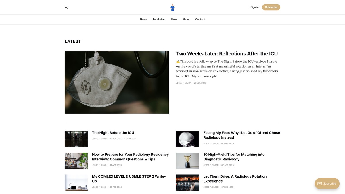 Screenshot of jessefsimon.com