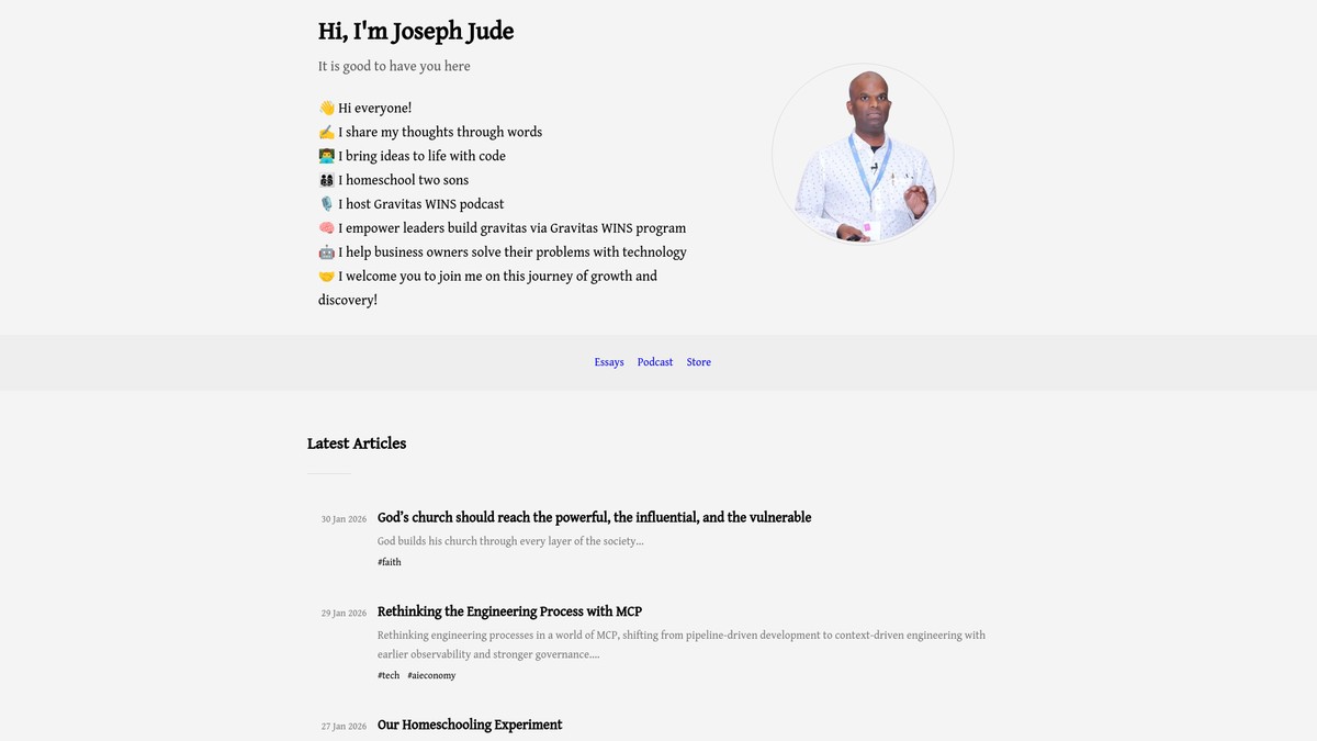 Screenshot of jjude.com