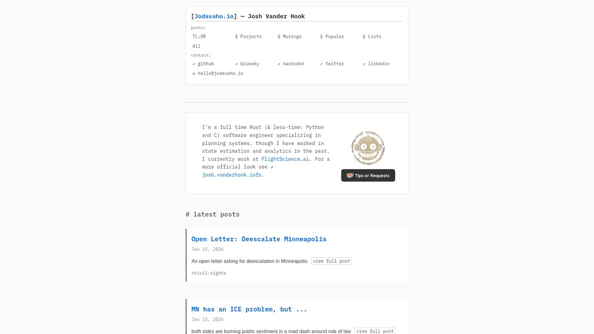jodavaho.io screenshot