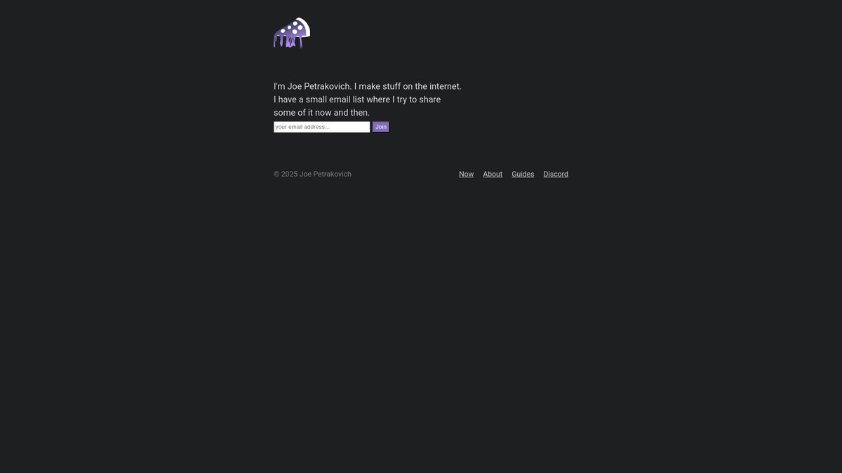 joe.ptrkv.ch screenshot