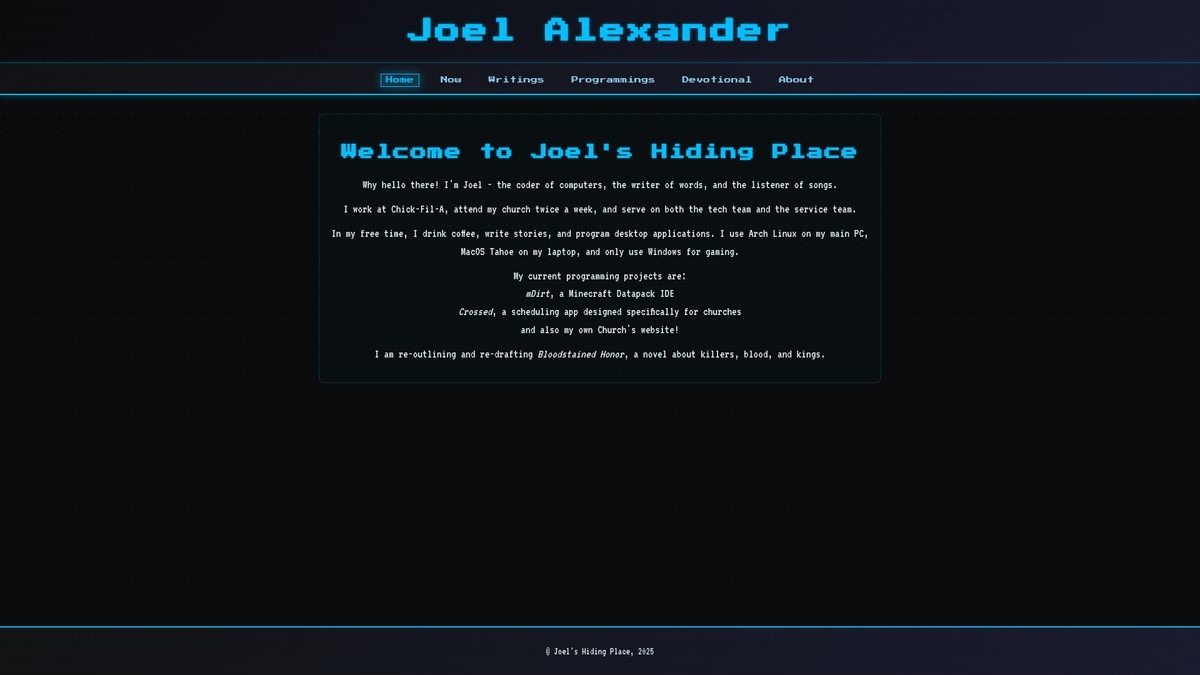 joelalexander.dev screenshot