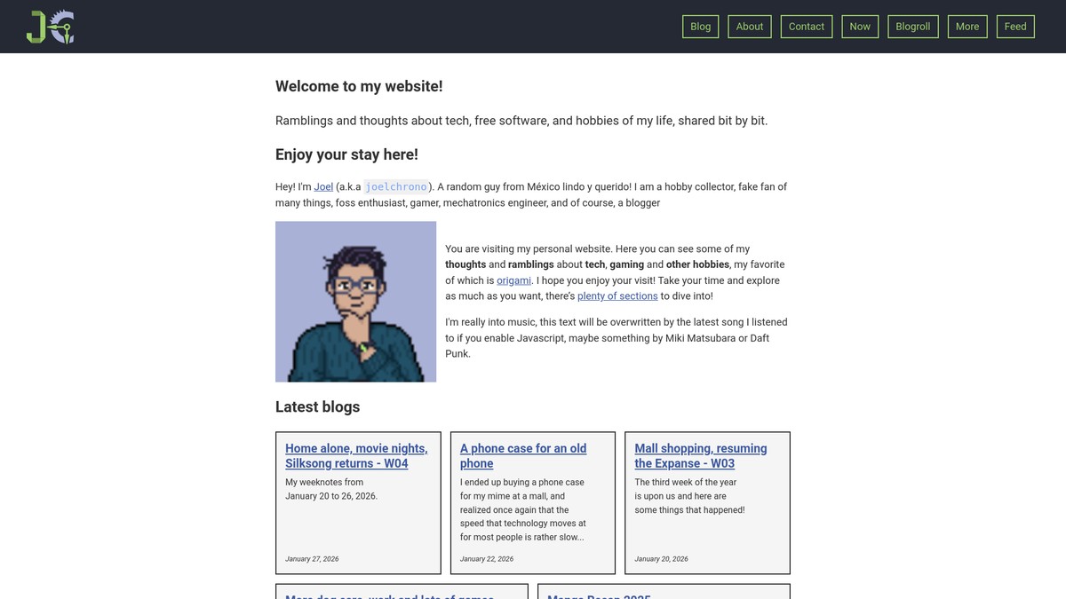 Screenshot of joelchrono.xyz