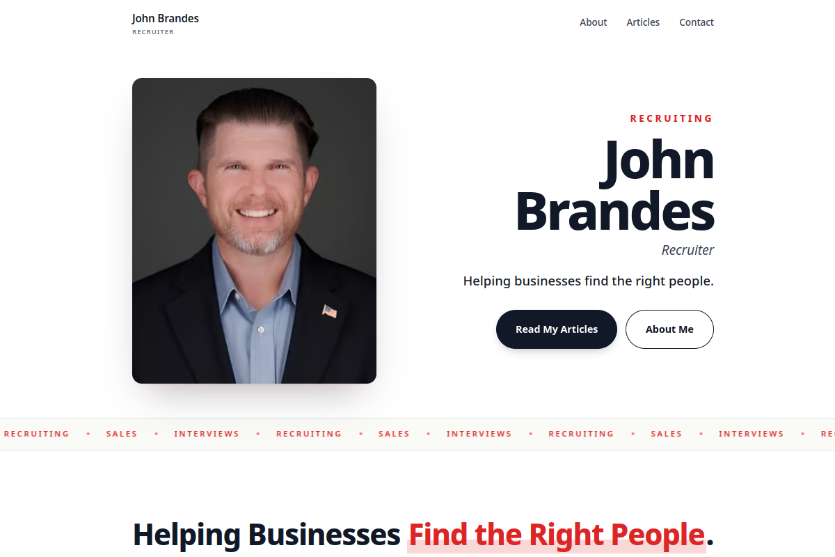 johnwbrandes.com screenshot