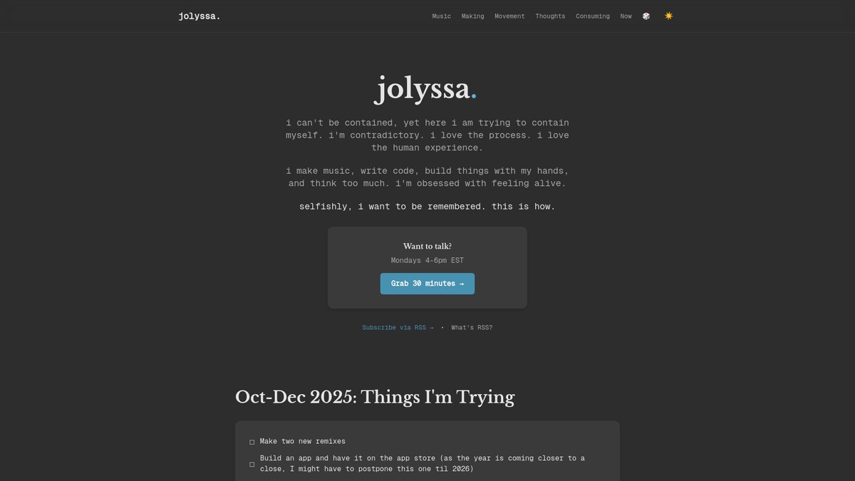 jolyssa.space screenshot