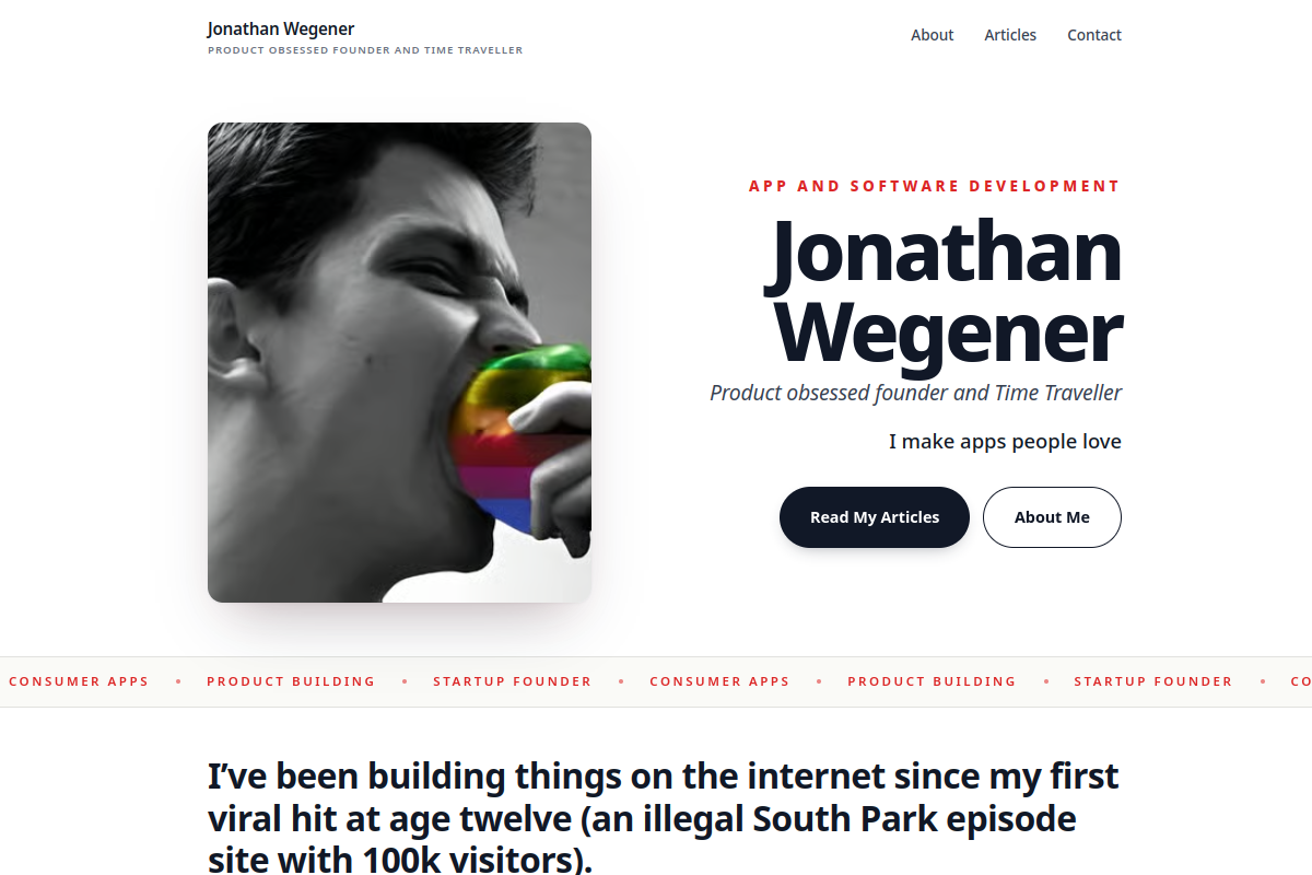 jonathanwegener.com screenshot