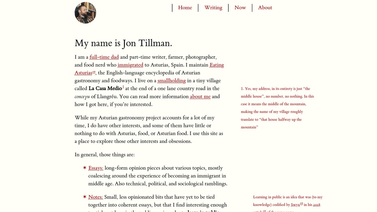 Screenshot of jontillman.me