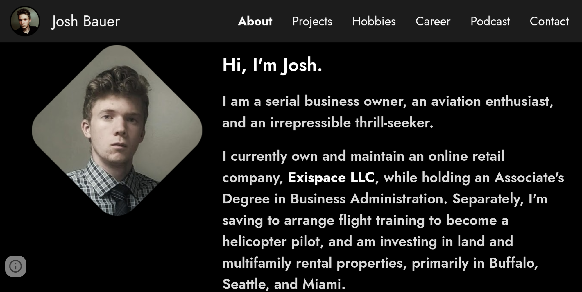 joshbauer.com screenshot
