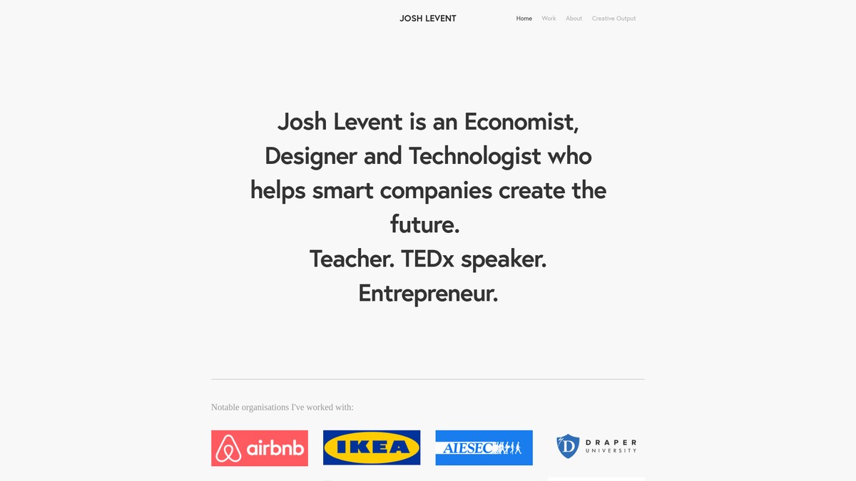 joshlevent.com screenshot