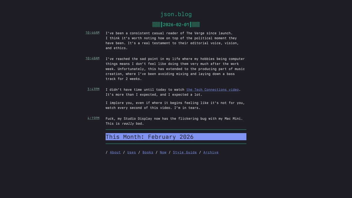 json.blog screenshot