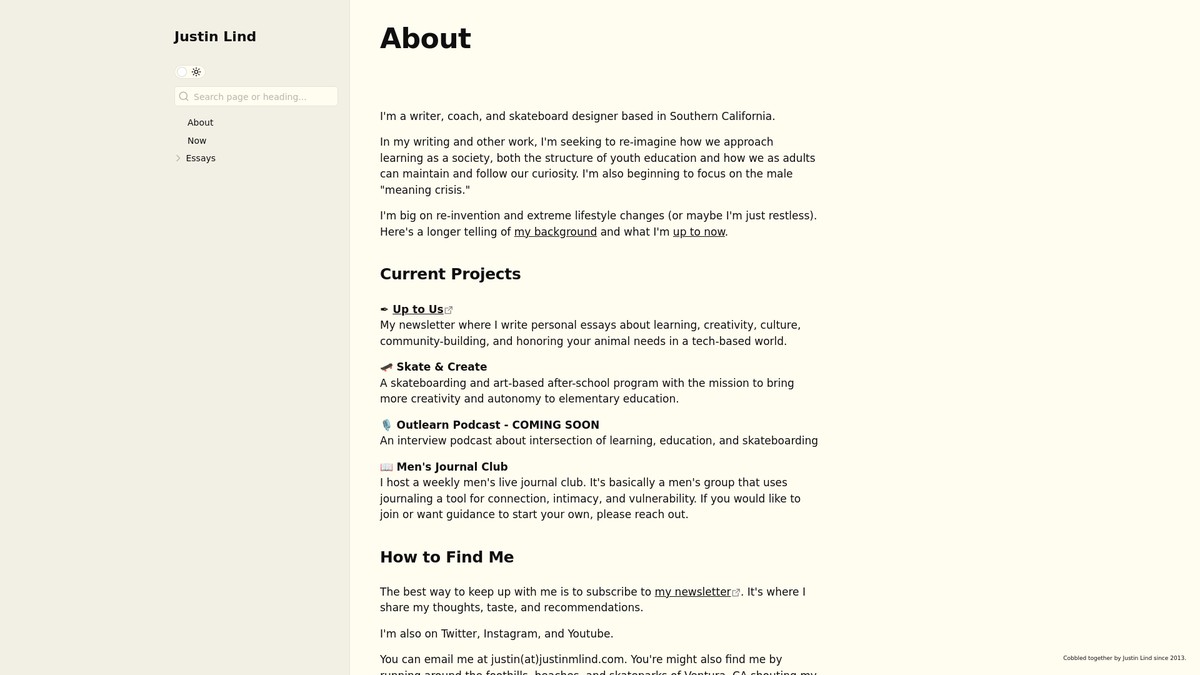 justinmlind.com screenshot
