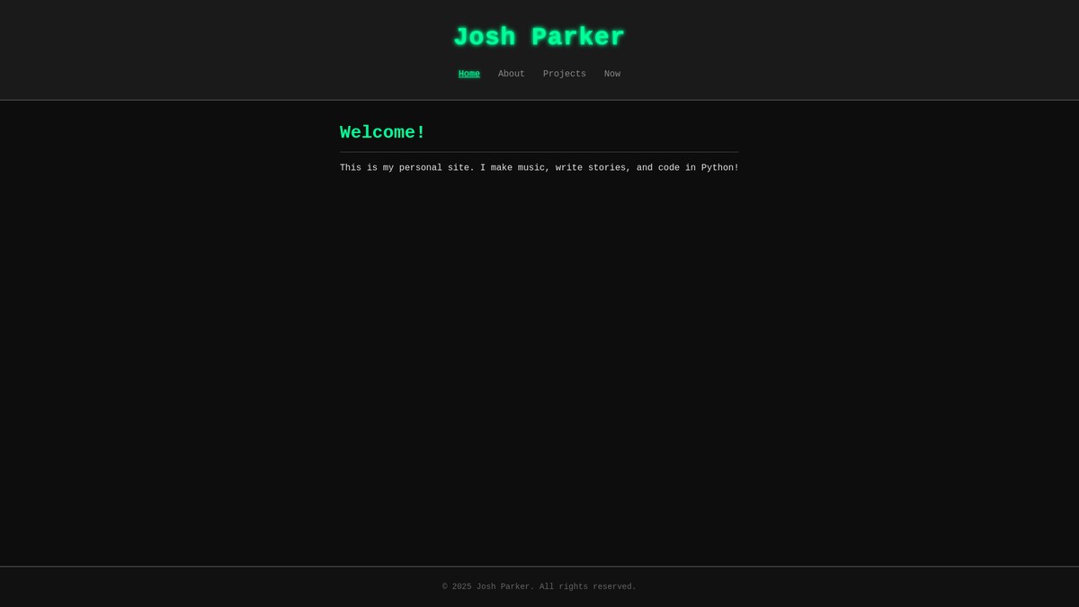 justjoshindev.github.io screenshot