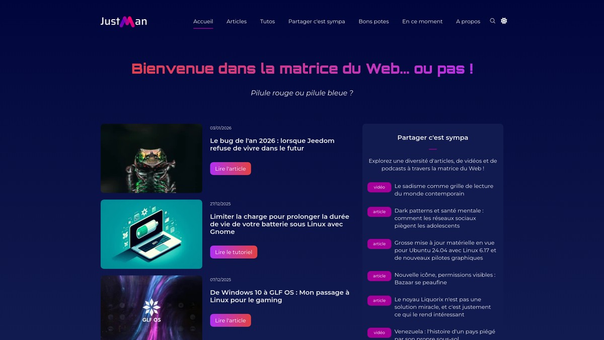 Screenshot of justman.fr