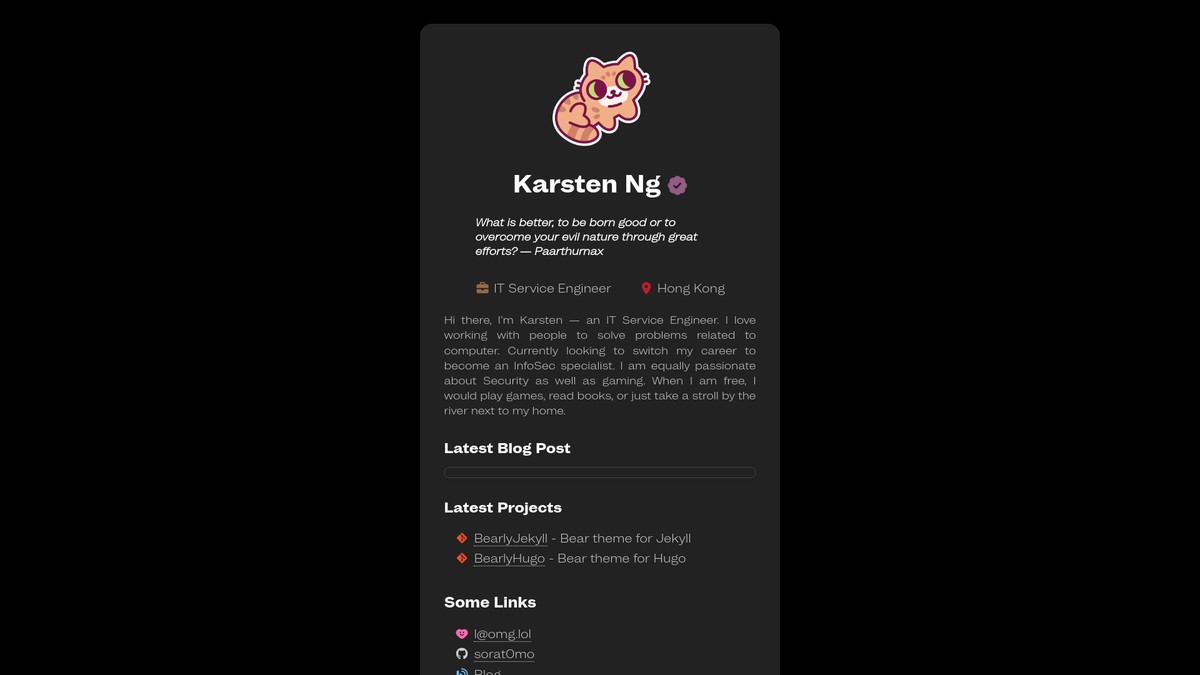 Screenshot of karsten.ws