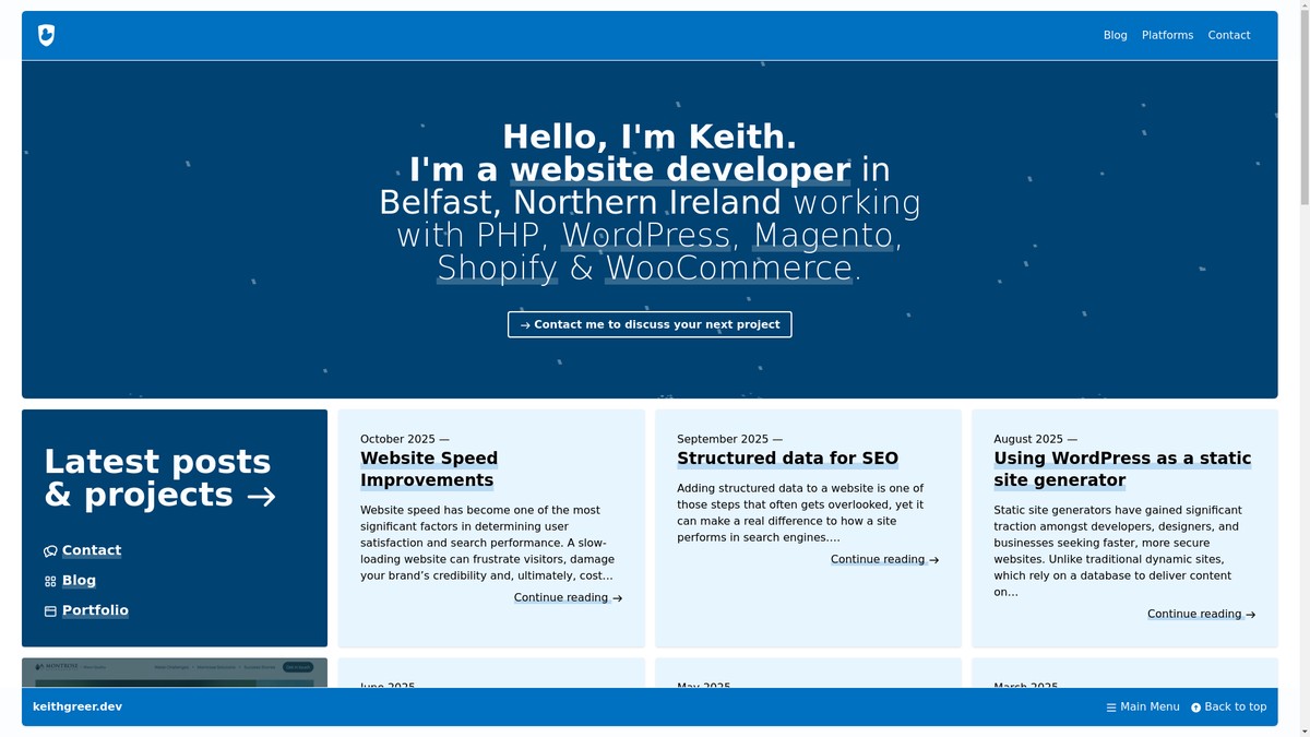 Screenshot of keithgreer.dev
