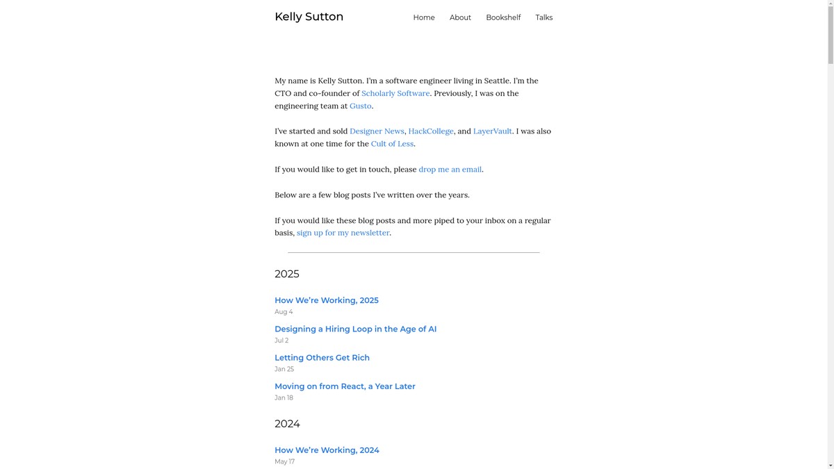 kellysutton.com screenshot