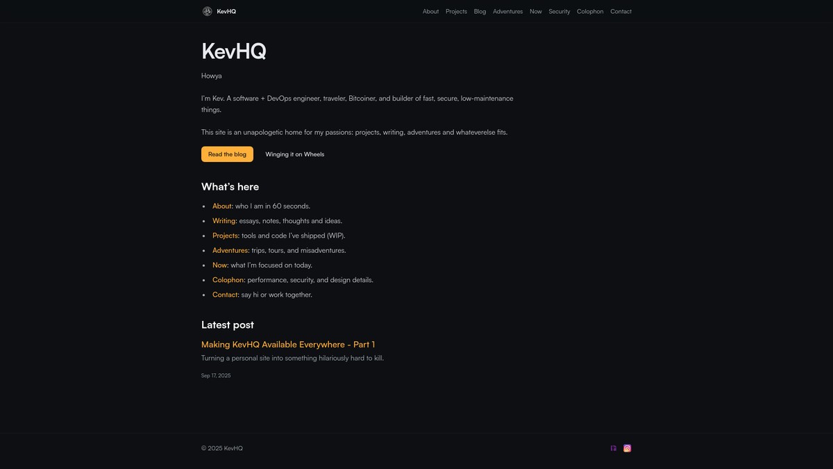 kevhq.com screenshot