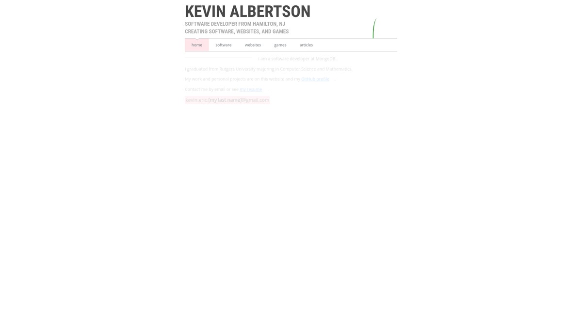 kevinalbs.com screenshot