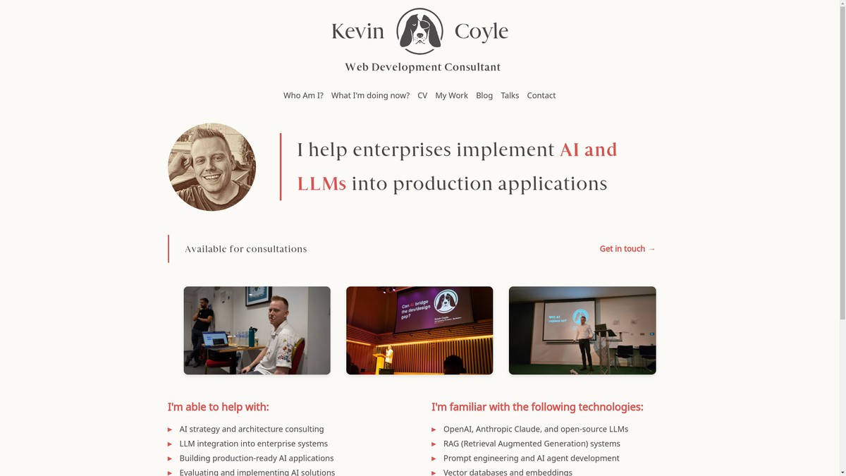 kevincoyle.co.uk screenshot
