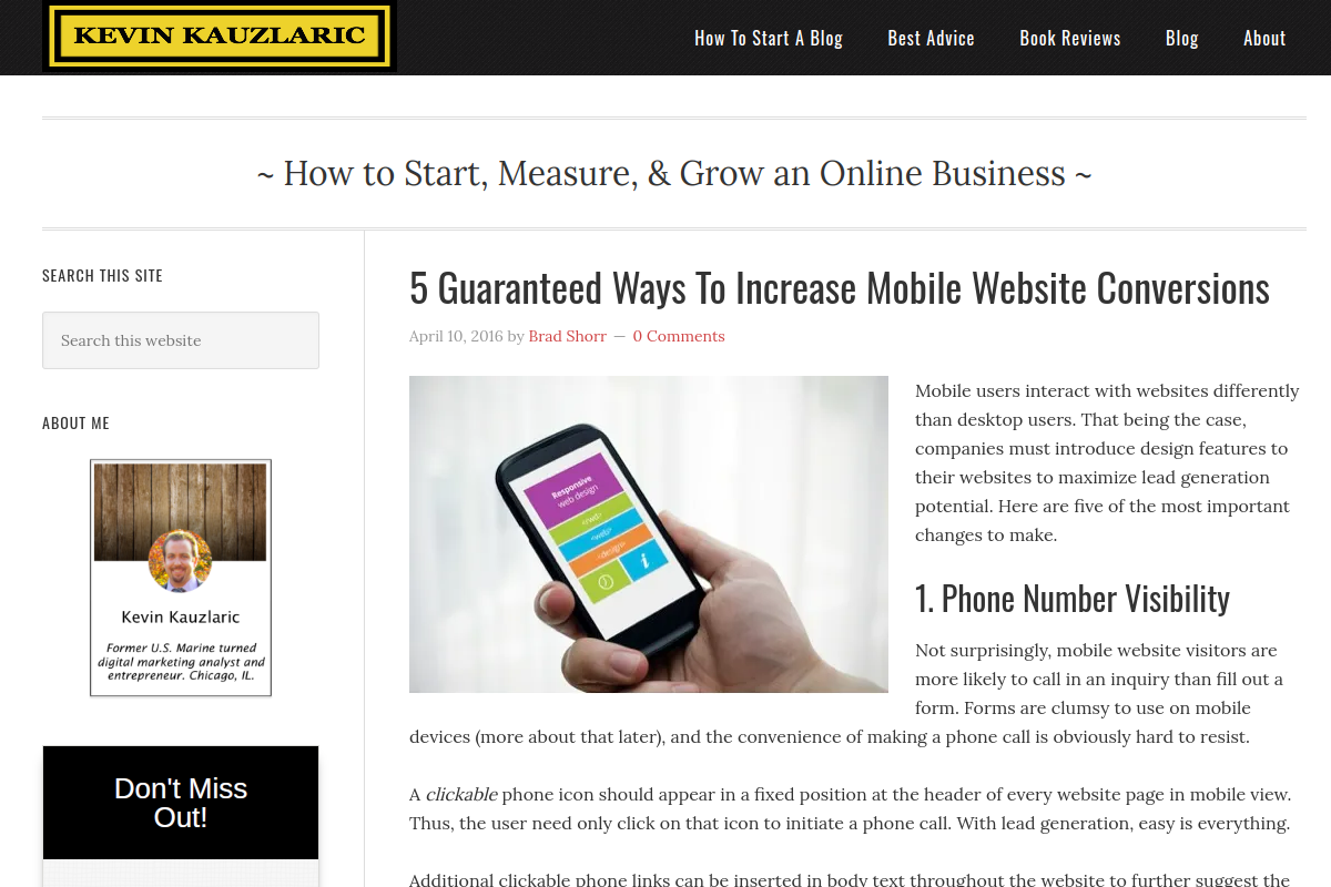 kevinkauzlaric.com screenshot