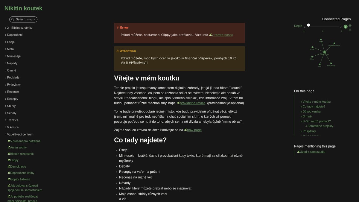 koutek.nktrjsk.cz screenshot