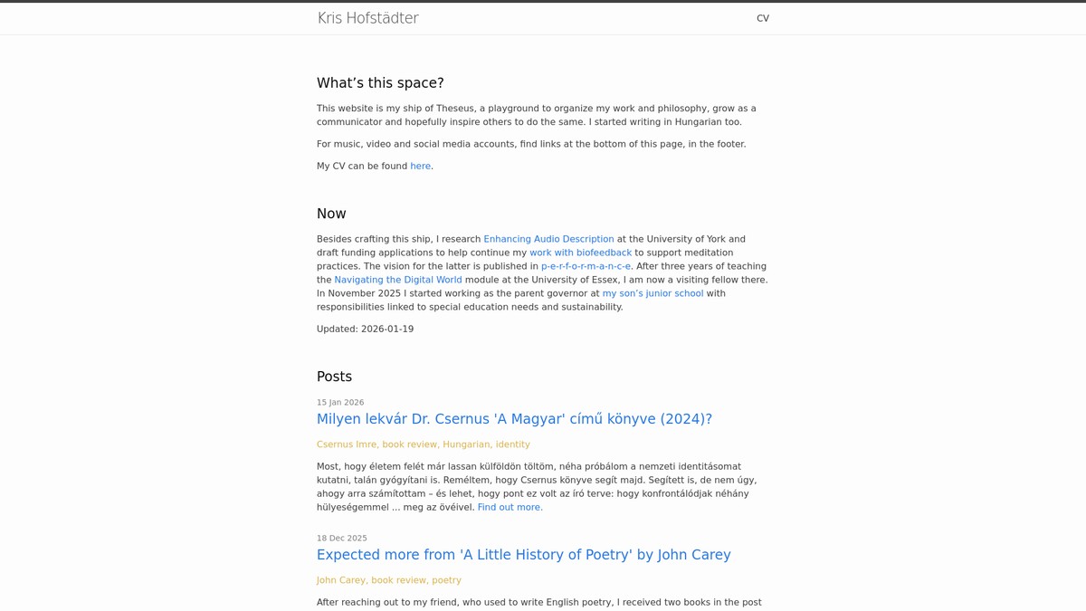 krishofstadter.com screenshot