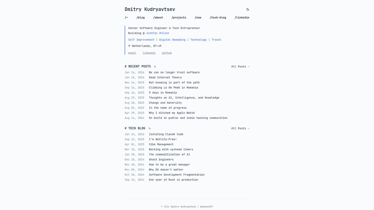 Screenshot of kudmitry.com