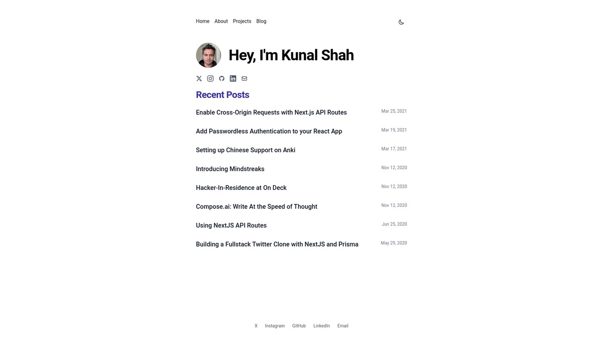kunal.sh screenshot