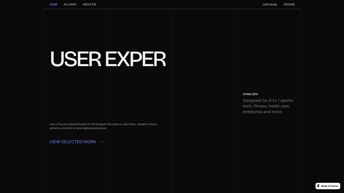 kunaldevi.framer.website screenshot