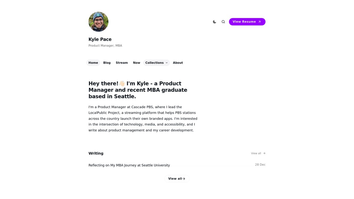 kylepace.net screenshot