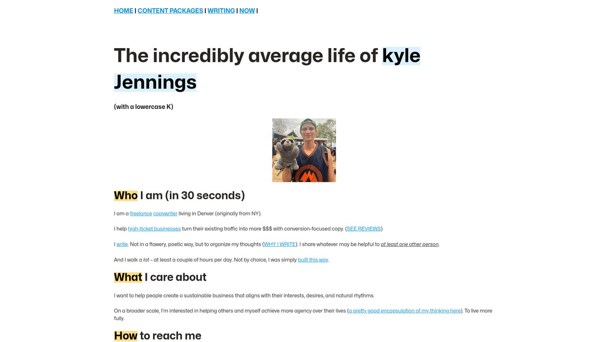 kylewrites.com screenshot