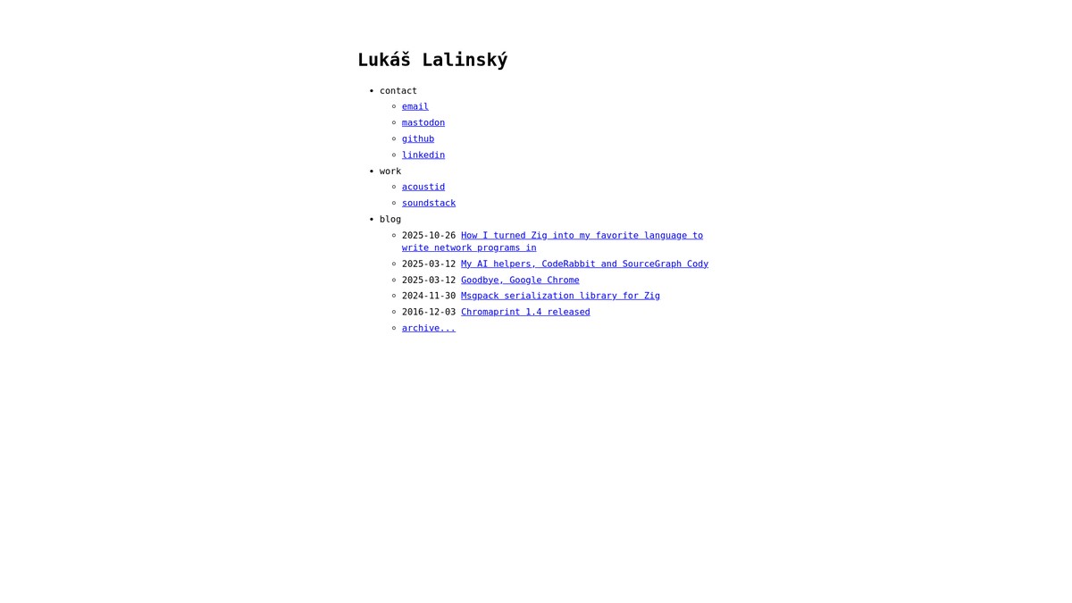 lalinsky.com screenshot