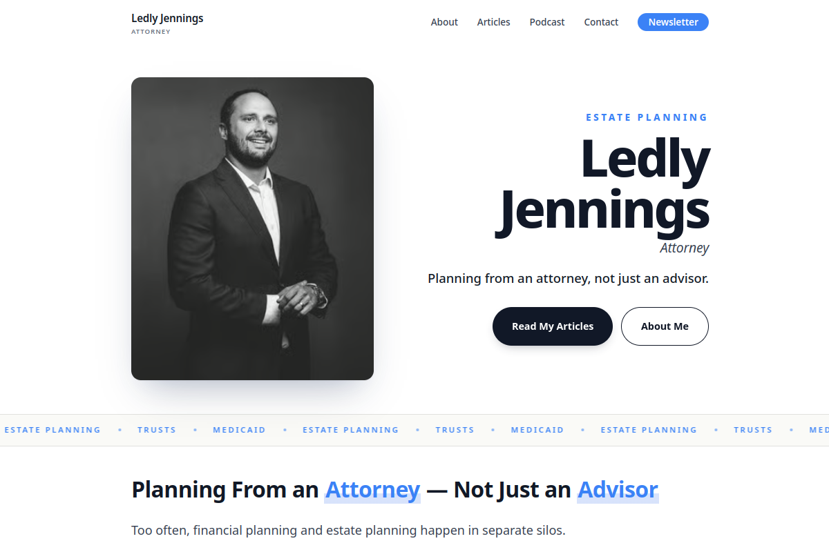 ledlyjennings.com screenshot