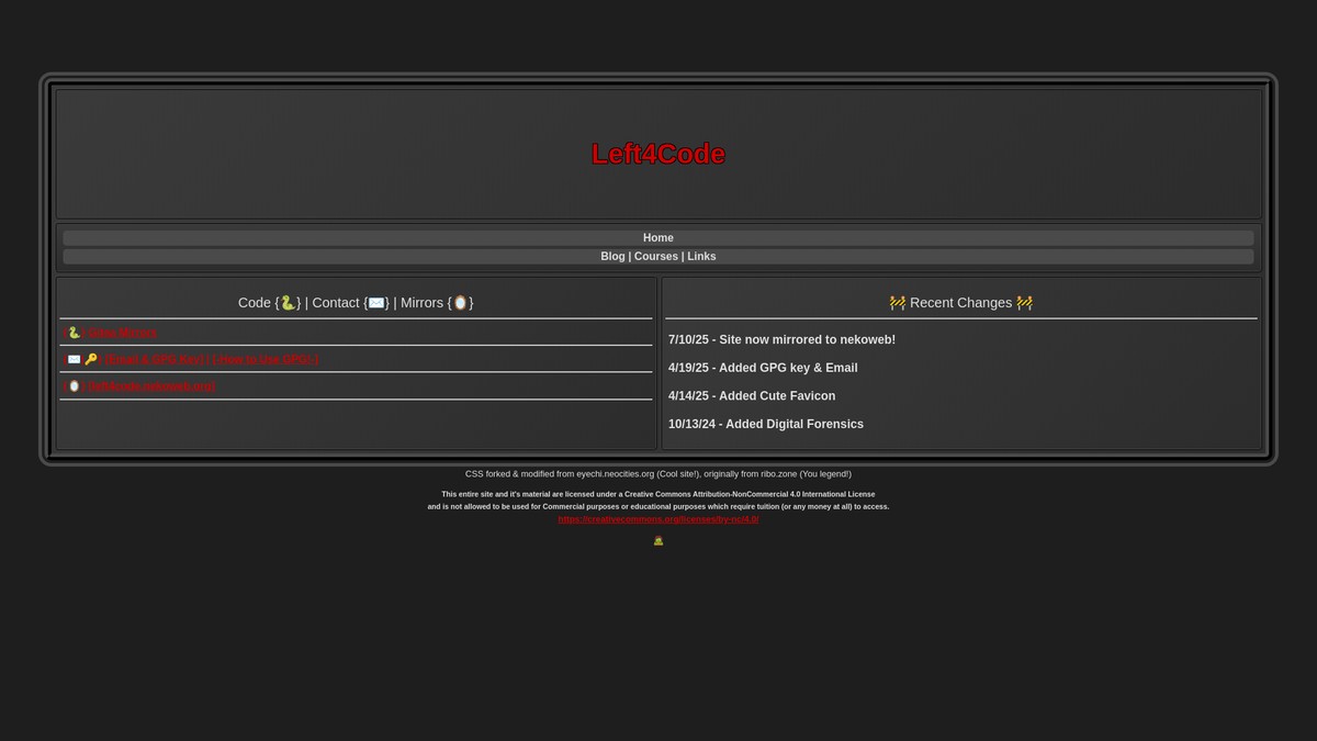 left4code.neocities.org screenshot