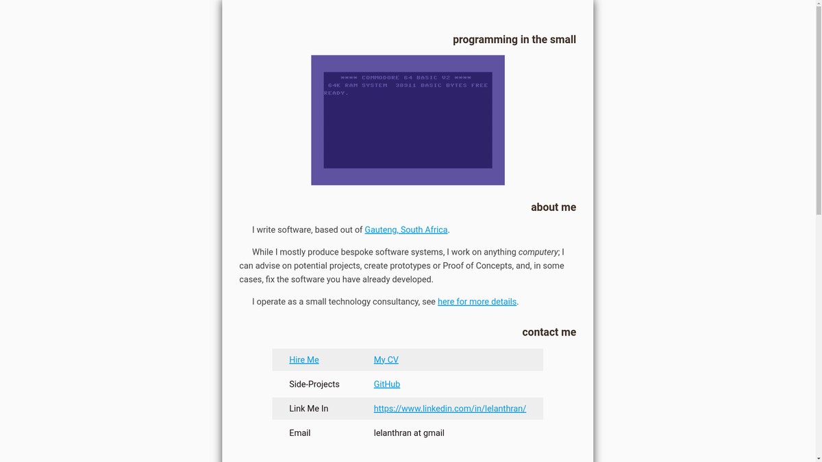 lelanthran.com screenshot