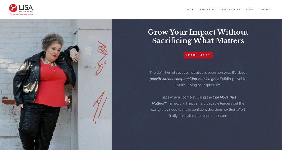 lisarobbinyoung.com screenshot