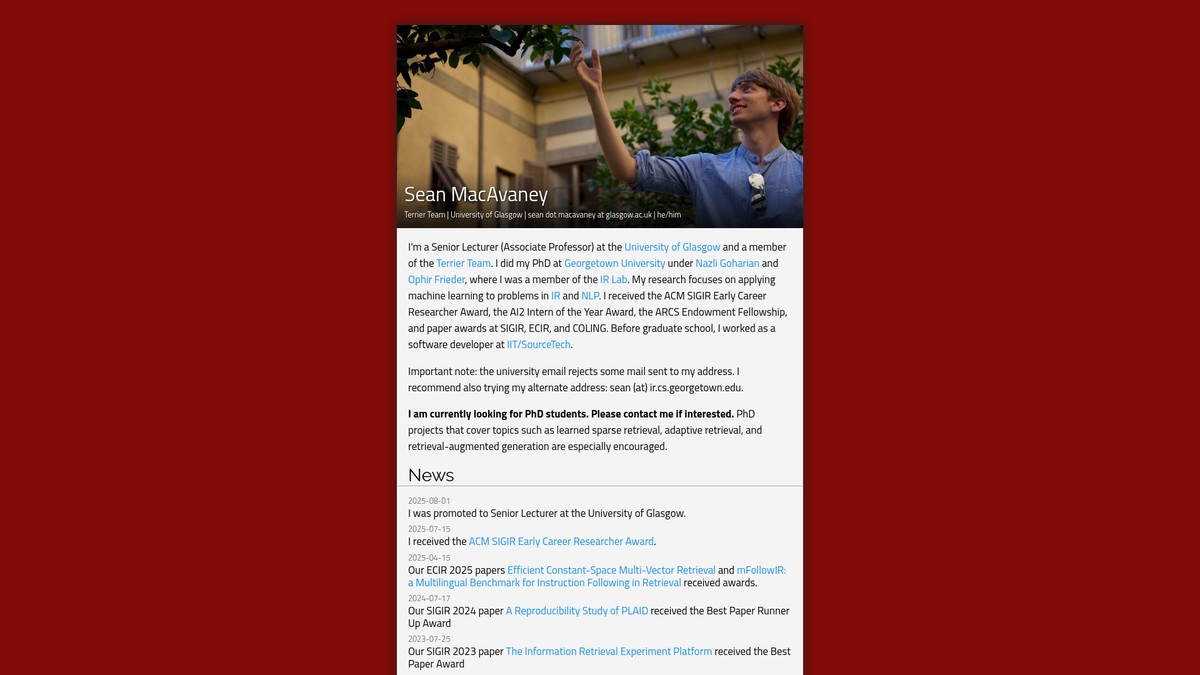 macavaney.us screenshot