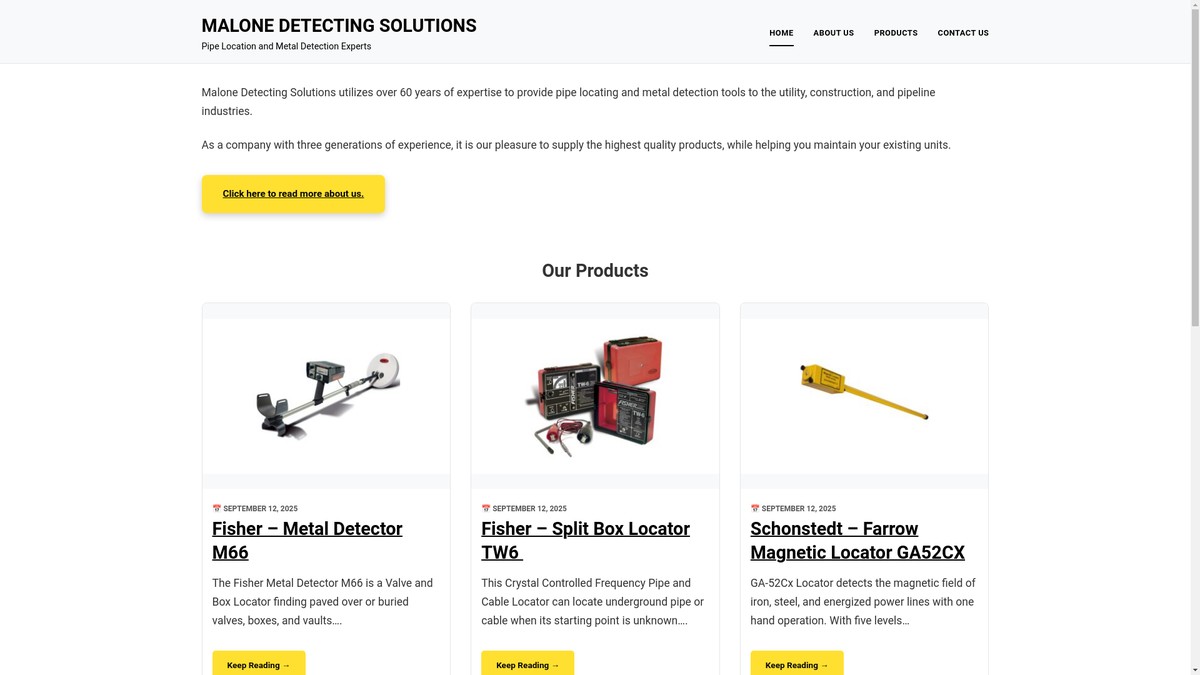 malonedetecting.com screenshot
