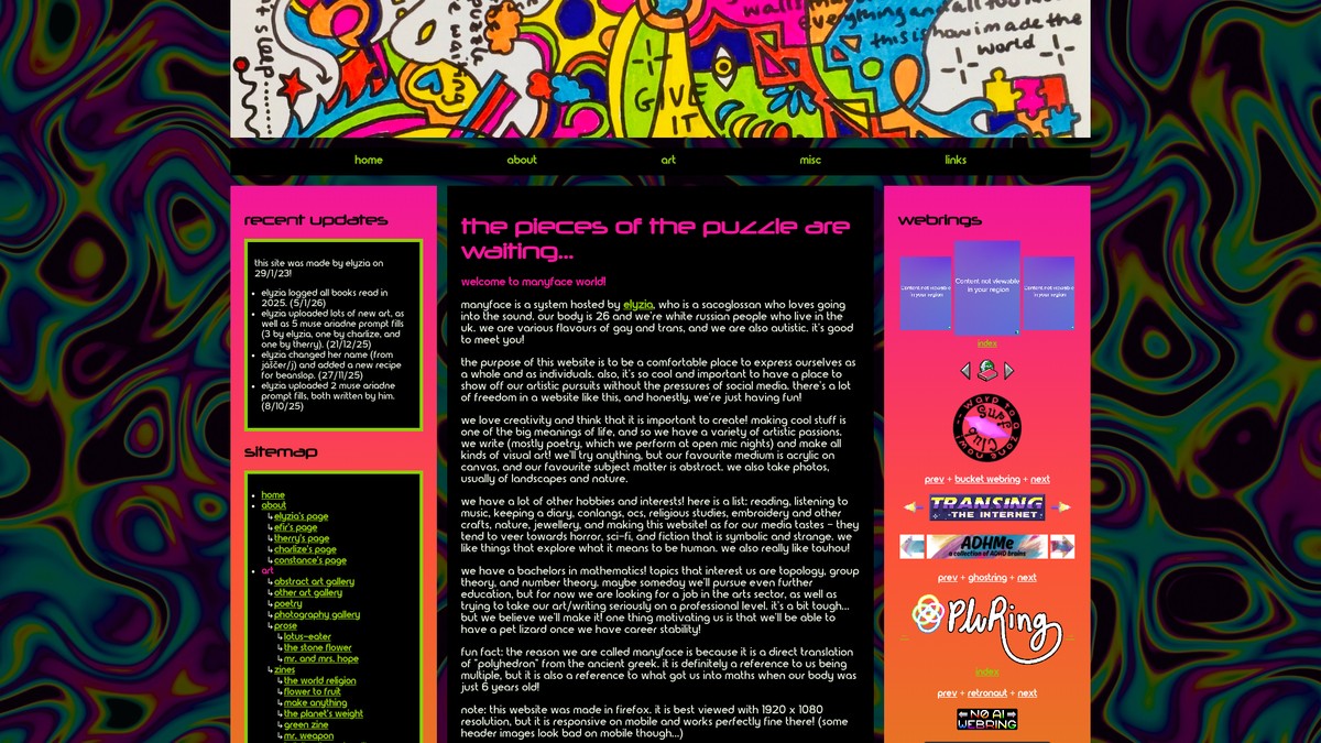 manyface.neocities.org screenshot