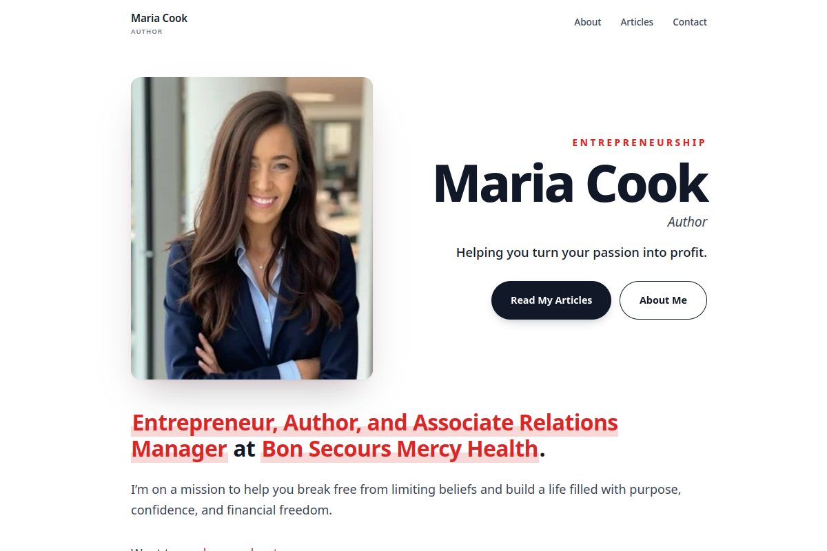 mariacook.me screenshot