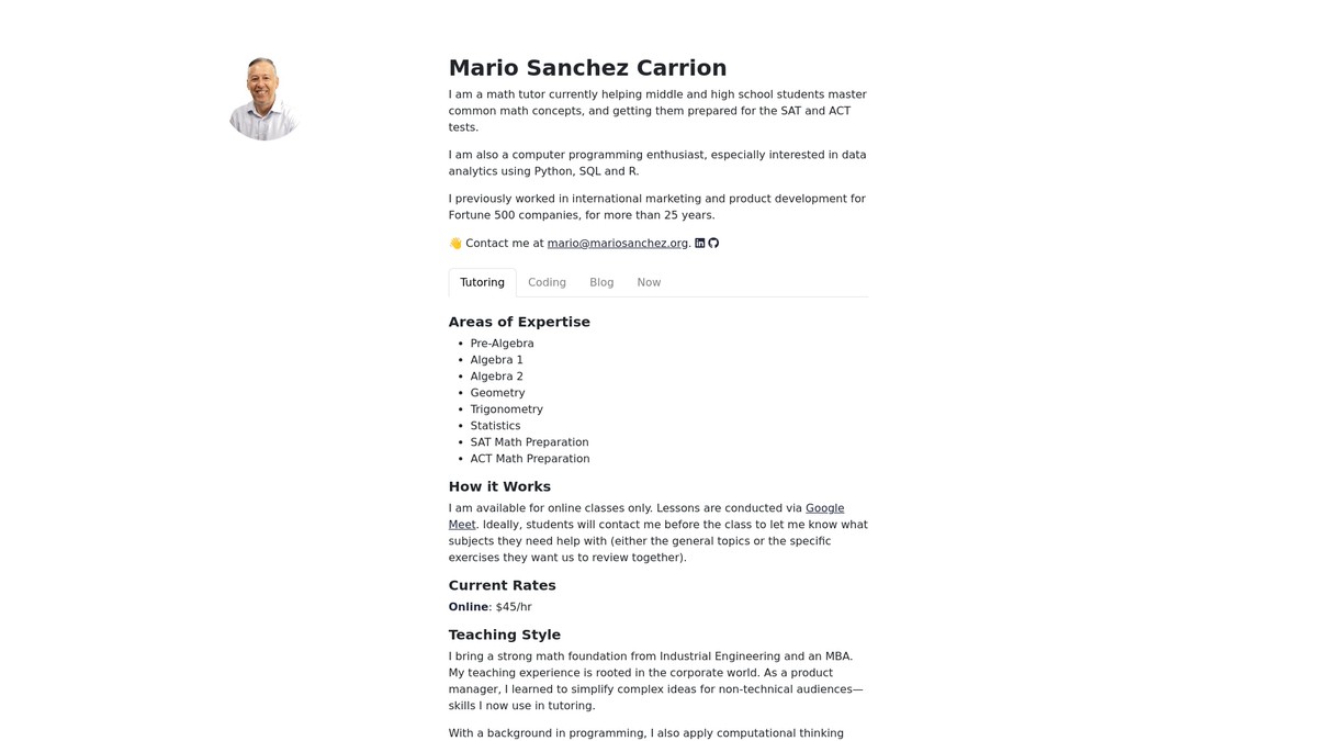 mariosanchez.org screenshot