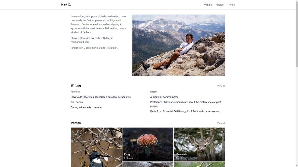 markxu.com screenshot