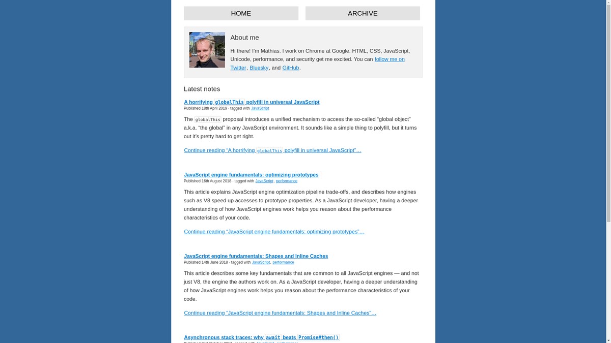 mathiasbynens.be screenshot