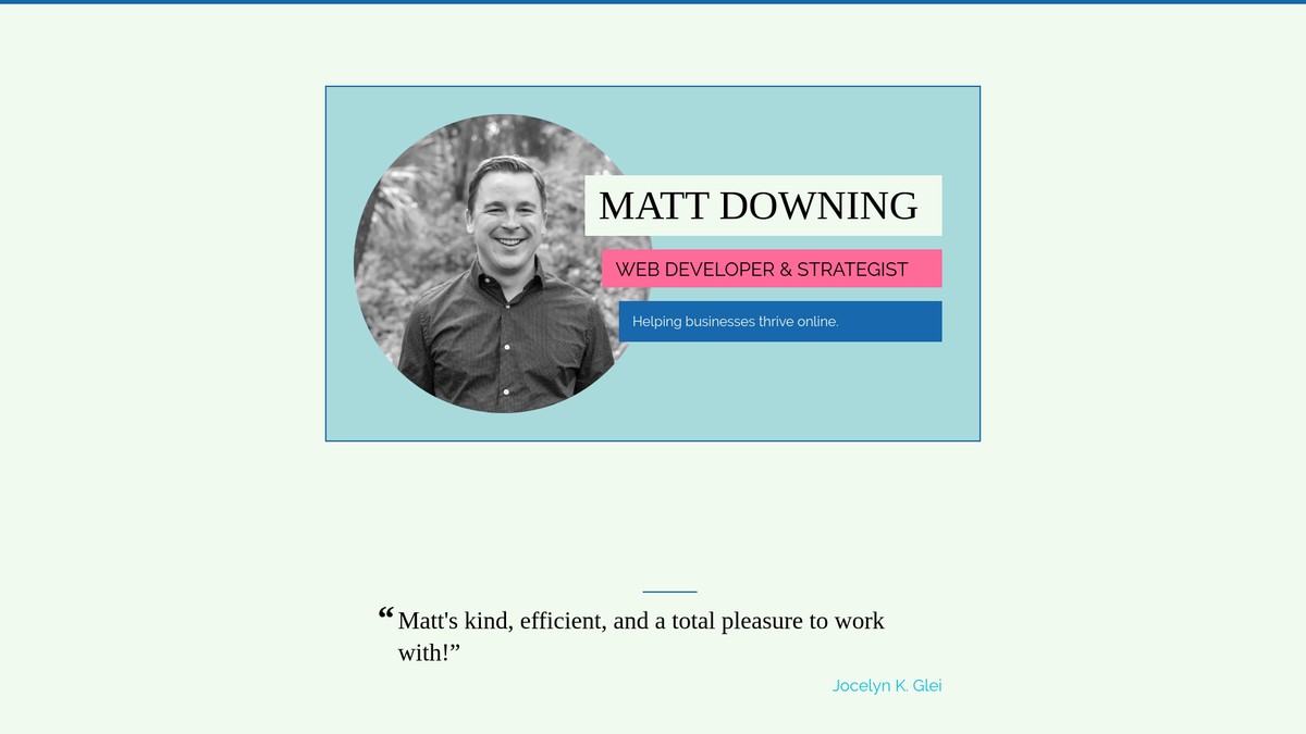 mattcdowning.com screenshot