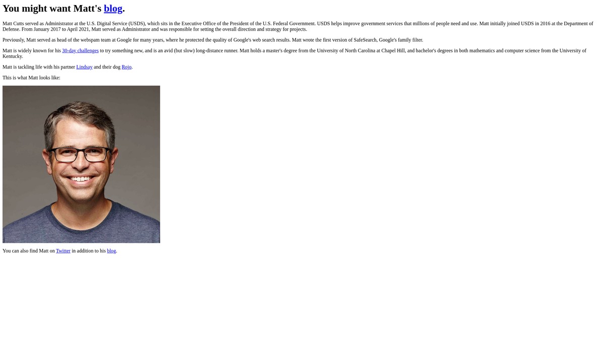mattcutts.com screenshot