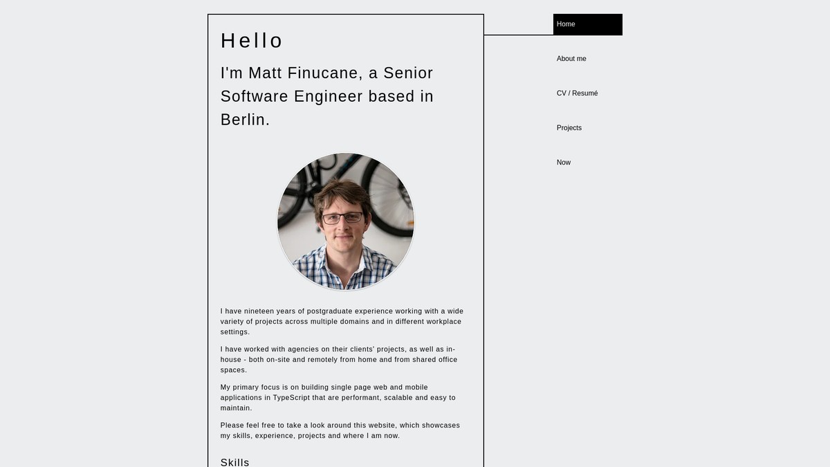 mattfinucane.com screenshot