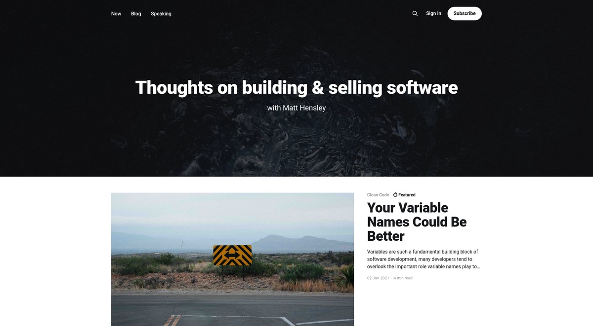 Screenshot of matthensley.io