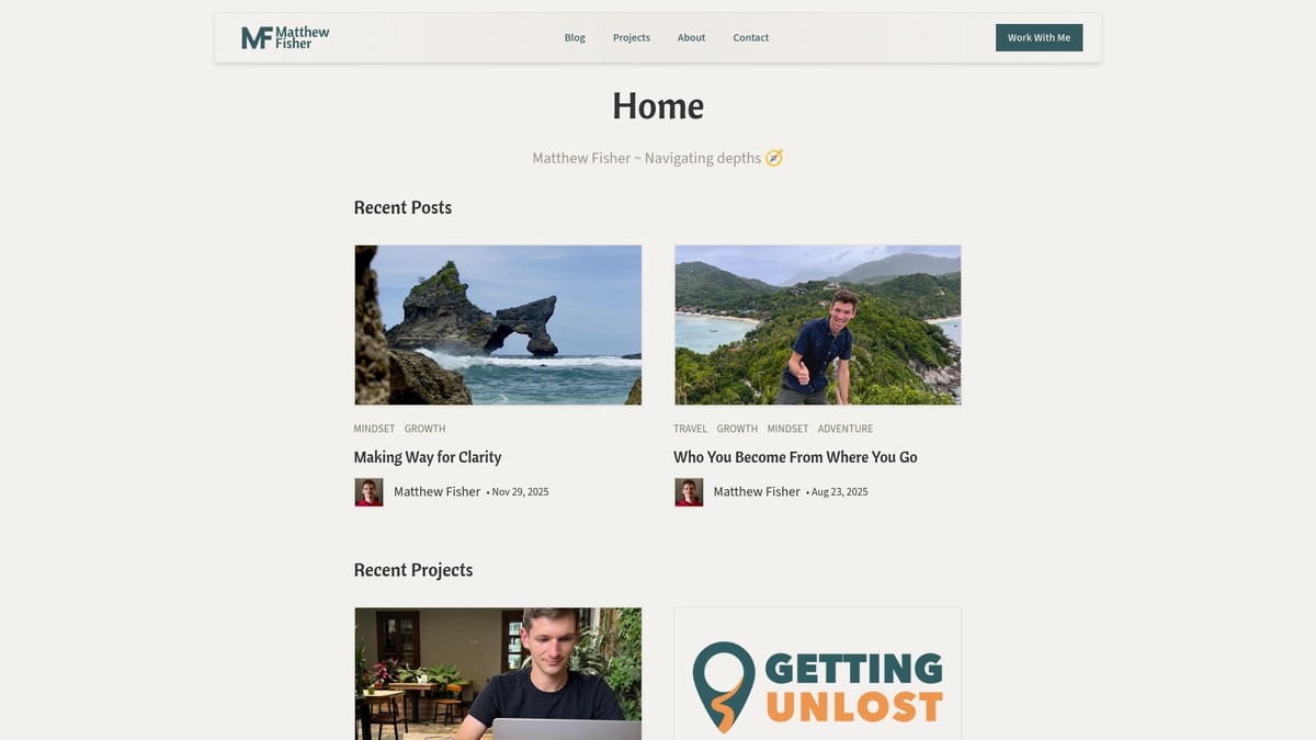Screenshot of matthewfishermv.com